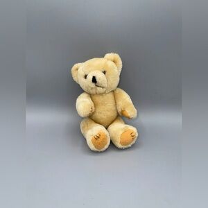 Vintage Blonde Light Brown Teddy Bear Jointed Stuffed Animal Plush Toy 50s 60s